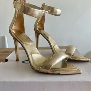 Aldo Gold Strappy Stiletto Heels
